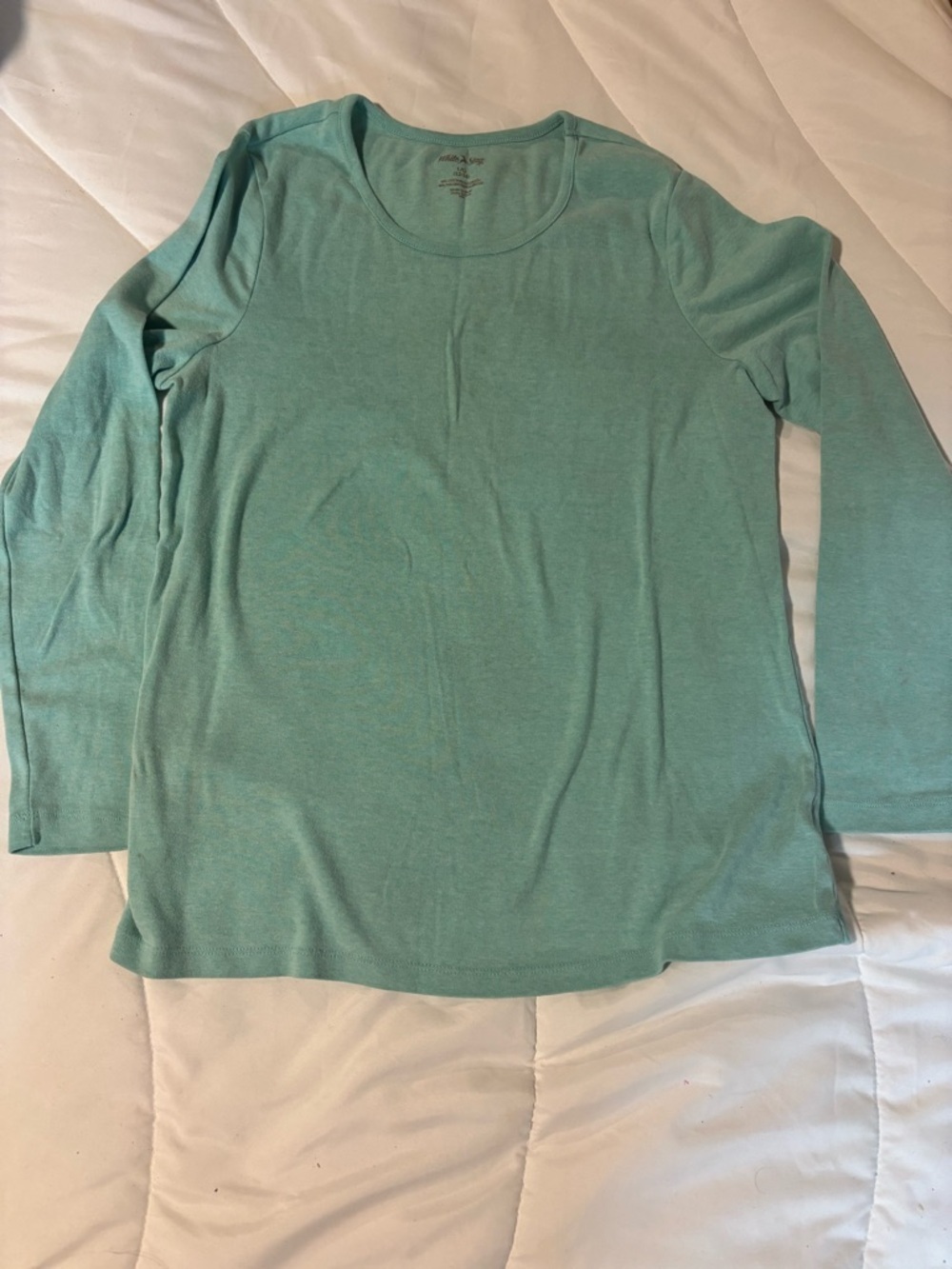 White Stag Mint Green Long Sleeve Tee size large